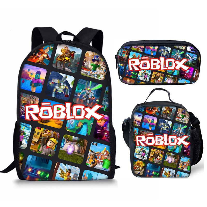 Balo Roblox cặp đi học roblox Bộ Ba Lô Và Túi Đựng Bút Chì In Hình Anime Roblox Dành Cho Bé Trai