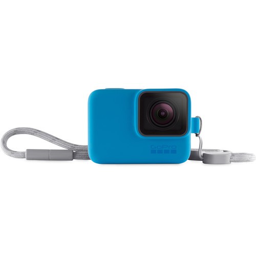 Vỏ Silicon cho GoPro 7/ 6/5 và Hero 2018 - Gopro Sleeve + Lanyard (Blue + Pink)