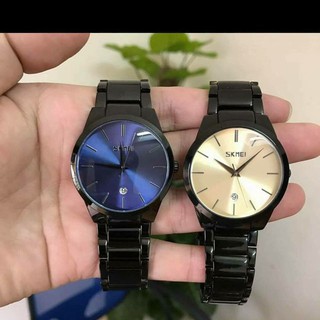 Đồng hồ nam SKMEI khung thép đen lịch lãm sang trọng mẫu hot chống nước  - Tặng vòng tay tỳ hưu