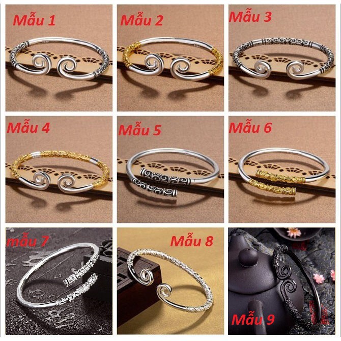 Vòng tay nam bac 925 kim cô Như ý nhiều màu siểu rẻ