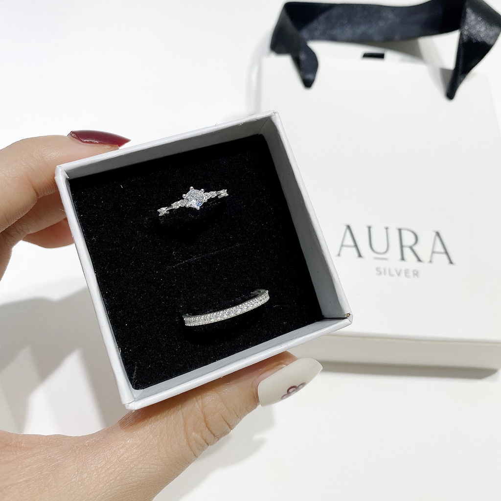 Set 2 chiếc nhẫn bạc xinh xắn Aura Silver