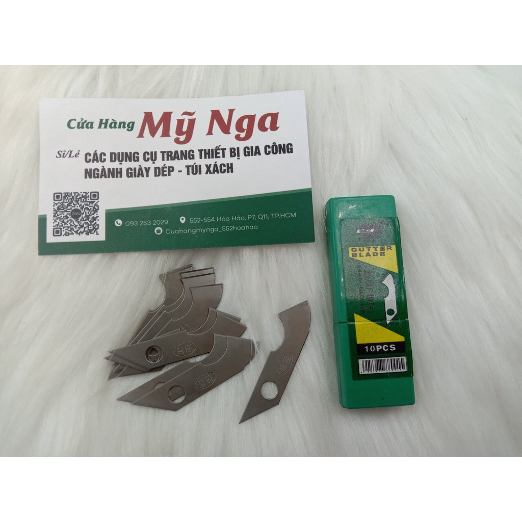 Hộp lưỡi dao cắt mica dao móc alu hộp xanh