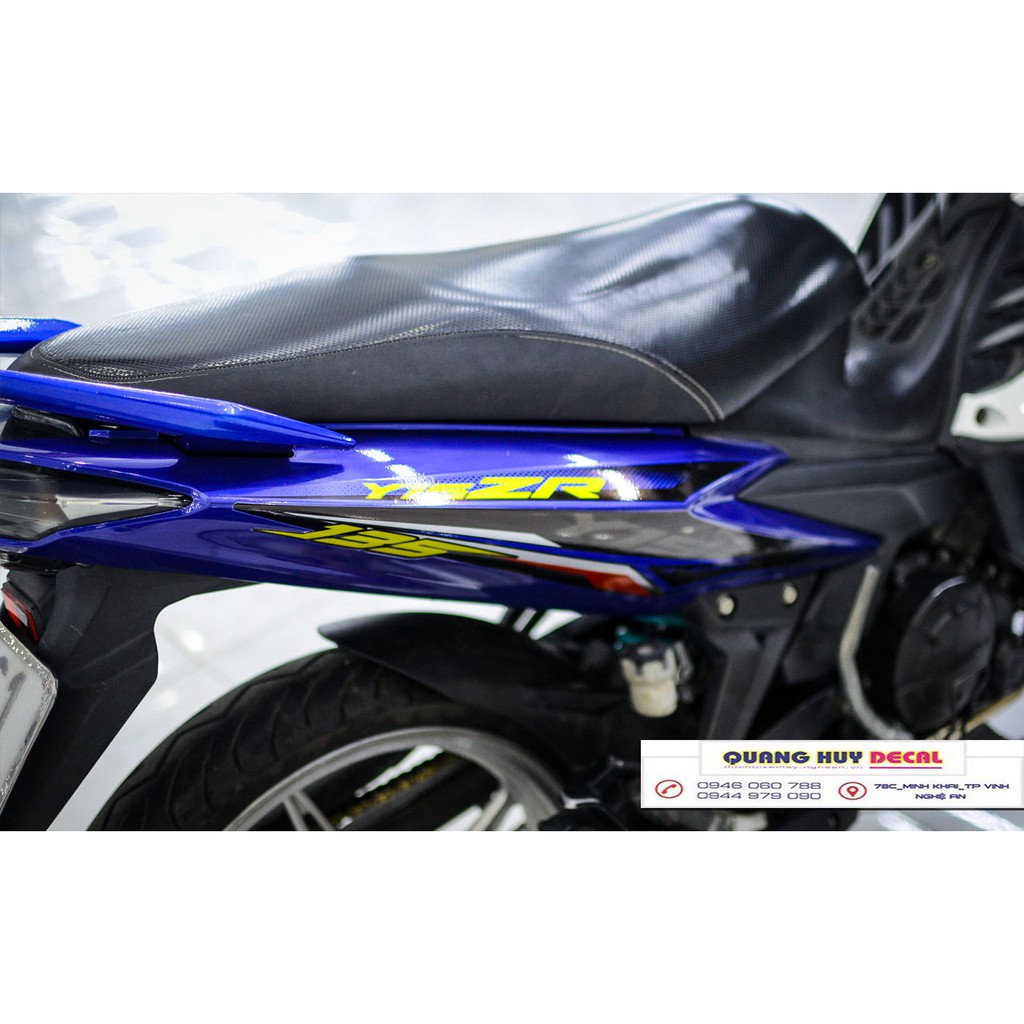 Tem trùm exciter 135 ♦FREESHIP♦ xanh trắng, độ team decal xe ex dán đời 2011-2014
