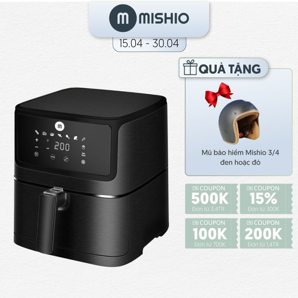 [Mã ELHADEV giảm 4% đơn 300K] Nồi chiên không dầu 5.5L điện tử Mishio MK284 - Hàng chính hãng