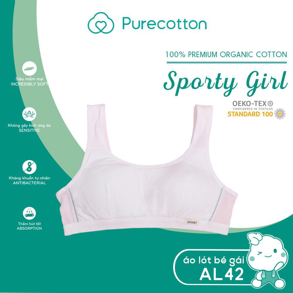 Áo lá học sinh Pure Cotton - Áo lót bé gái mới lớn kiểu dáng cài sau không đệm