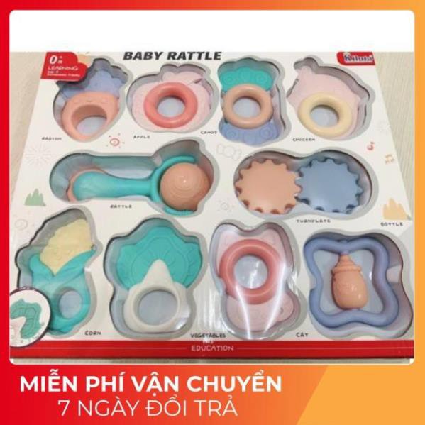 [Hàng Loại A]Xúc Xắc Gặm Nướu Kích Thích Xúc Giác, Thính Giác Baby Rattle 10 Món Phong Cách Hàn Quốc - Chính Hãng Kiluta