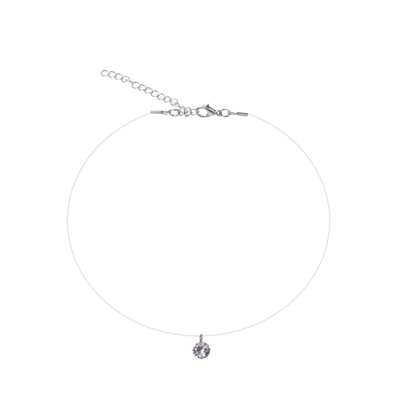 Vòng Cổ Choker Trong Suốt Đính Đá Zircon Thời Trang Cho Nữ