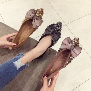 Giày bệt nơ đá cực sang chảnh