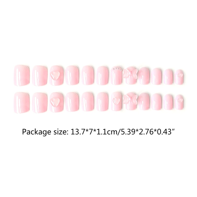 time* 24Pcs Short Square False Nails Artificial Fake Nails Full Cover Fake Fingernails