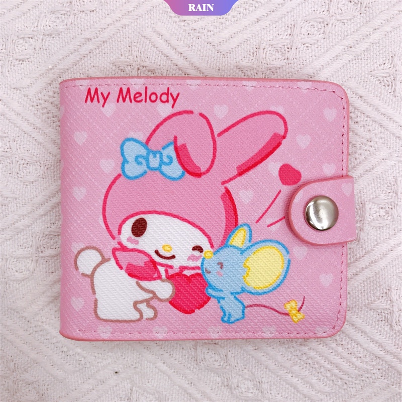 Ví Da Pu 2022 Gập Đôi In Hình Hoạt Hình Sanrio Kuromi Có Khóa Từ Tính Làm Quà Tặng Cho Nữ [Dùng Nổ]