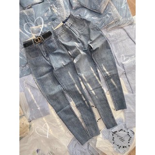 quần jeans nữ co dãn 2 túi nổi