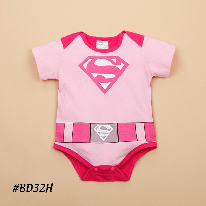 Bodysuit bé sơ sinh, áo sơ sinh cho bé từ 1 tháng đến 1 tuổi họa tiết siêu nhân chất liệu cotton 100% cao cấp  DB32H