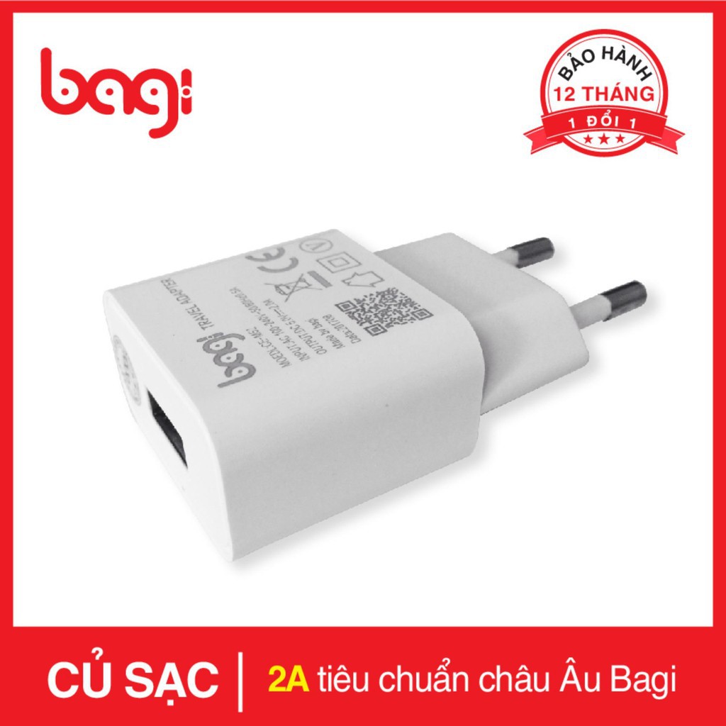 Củ sạc Bagi 2A tiêu chuẩn Châu Âu/ CE–M52