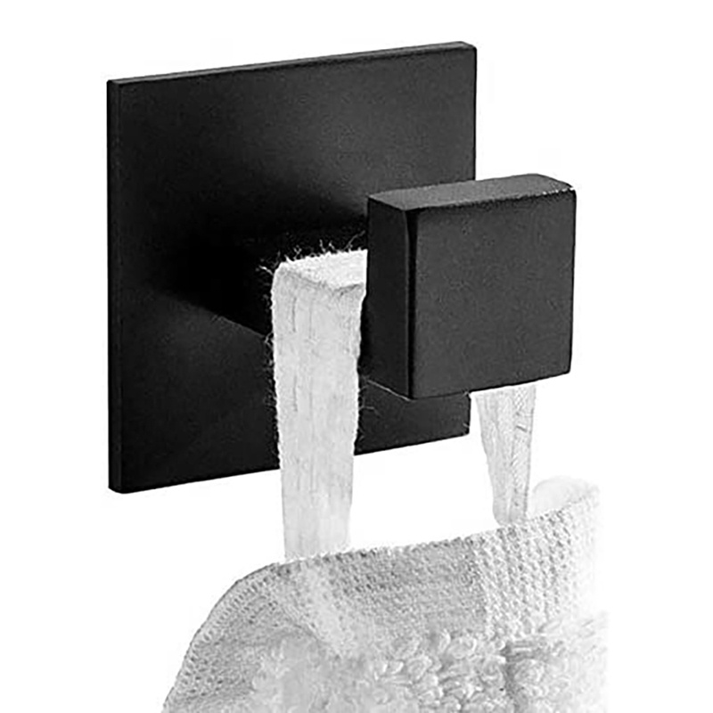 Set 4 Móc Treo Khăn Tắm Tự Dính Bằng Thép Không Gỉ 304 Màu Đen