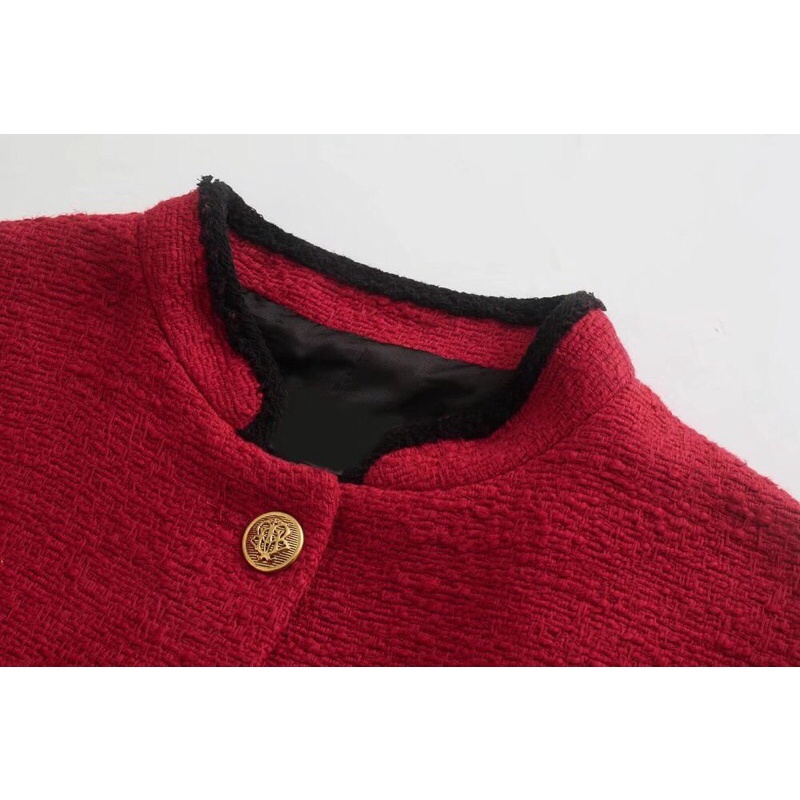 ÁO DẠ ĐỎ ĐÔ DÁNG NGẮN ZR