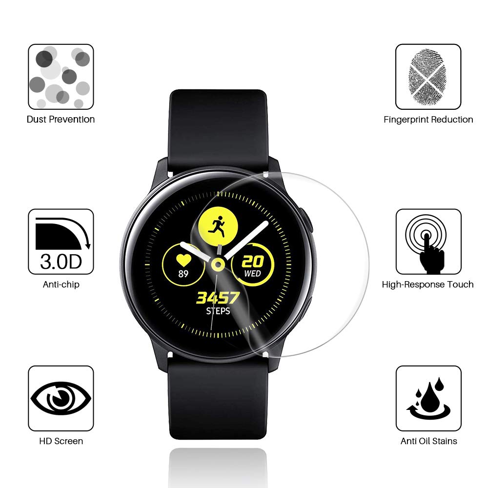 3 Miếng Dán Bảo Vệ Màn Hình Cho Đồng Hồ Samsung Galaxy Watch Active 2 40mm 44mm