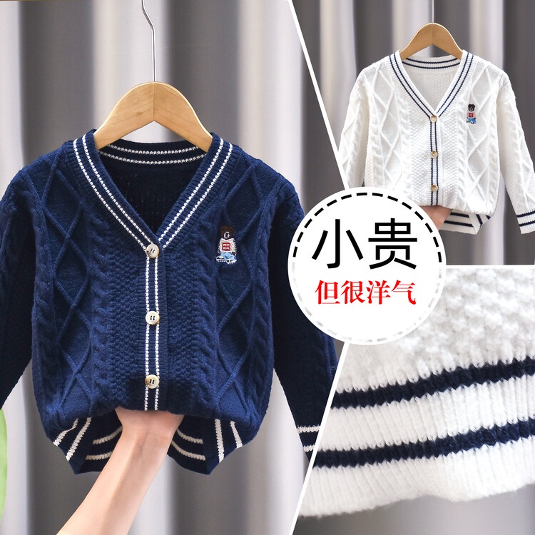 Áo Khoác Cardigan Len Dệt Kim Thời Trang Mùa Thu 2022 Mới Dành Cho Bé Trai