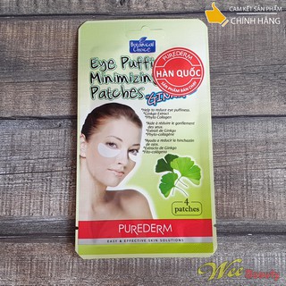 Mặt Nạ Giảm Sưng Bọng Mỡ Mắt Cây Bạch Quả Cây Bạch Quả Purederm [04 Miếng/Gói] [Hàn Quốc]