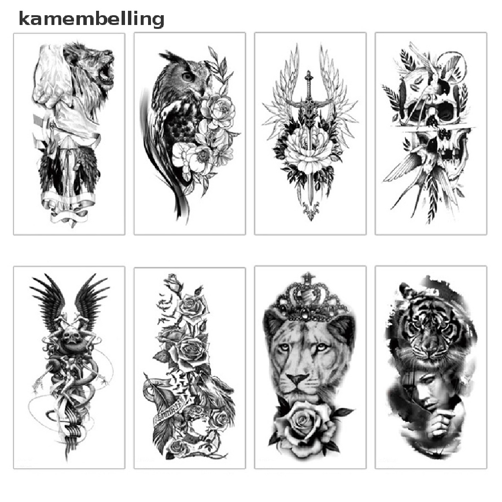 Kamembelling Miếng Dán Hình Xăm Tạm Thời Họa Tiết Hoa Quyến Rũ