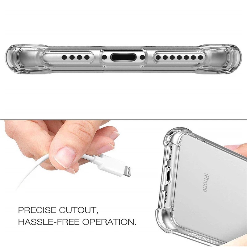 Ốp điện thoại trong suốt chống sốc cho iPhone 15 14 13 12 Mini 11 Pro X XS Max XR 7 8 6 6s Plus 5 5S 5C SE2 SE3 SE 2020 2022