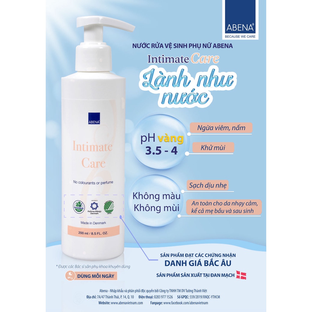 Dung Dịch Vệ Sinh Phụ Nữ ABENA Intimate Care 200ml