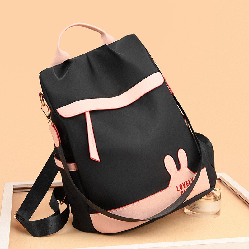 Ba Lô Vải Tổng Hợp Hai Ngăn Chống Trộm Phong Cách Thời Trang Mới Đơn Giản Cho Nữ