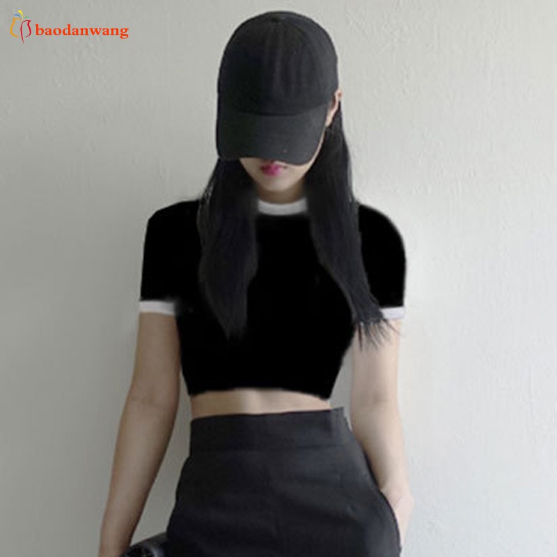 Áo croptop tay ngắn tôn dáng thời trang cho nữ