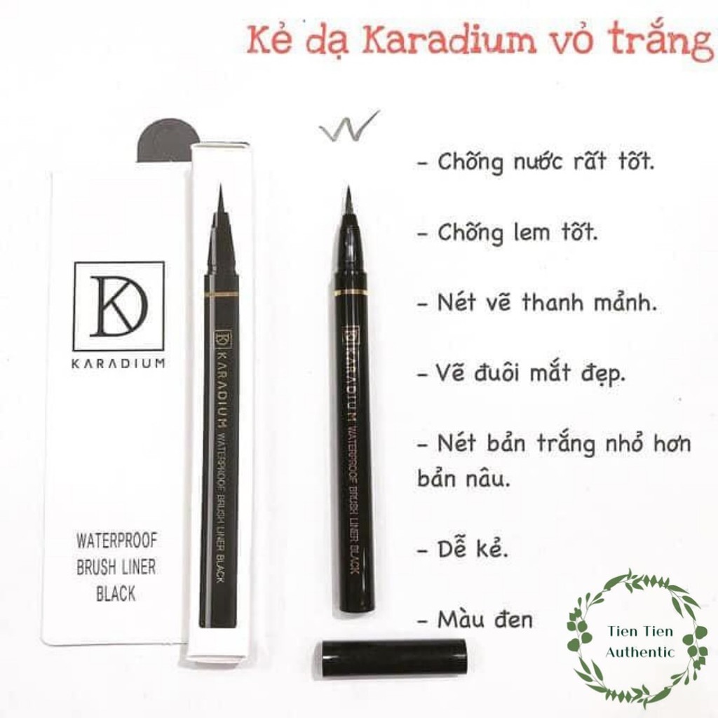 Bút dạ kẻ mắt Karadium Waterproof Brush Liner Black