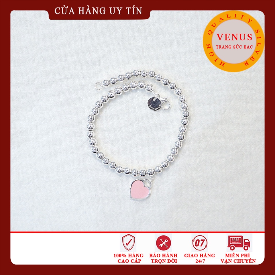 [Hàng cao cấp] Lắc tay bạc trái tim 3 màu- Mã sản phẩm VENUSTIFF