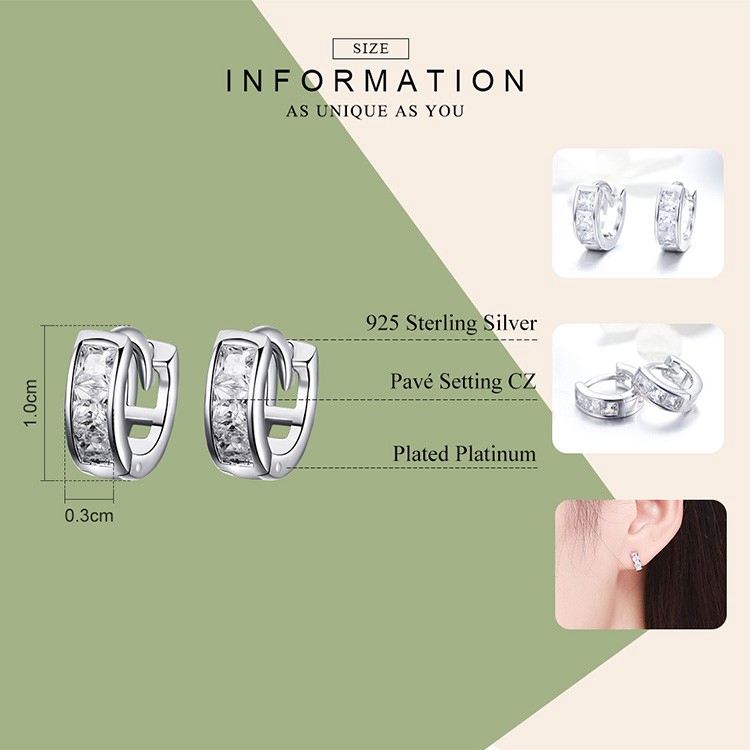 Đôi Bông Tai Bamoer Bằng Bạc 925 Đính Đá Sang Trọng Thời Trang Cho Nữ