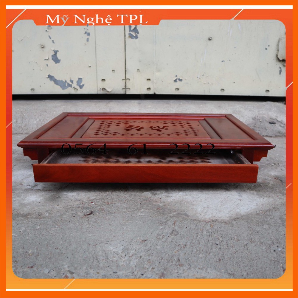 Khay trà phòng khách sang trọng cỡ to gỗ hương trạm thọ