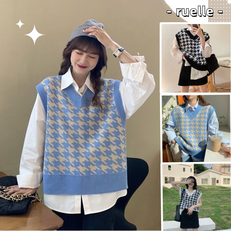 Áo khoác gile không tay cổ chữ V dáng rộng phong cách Hàn Quốc thời trang dành cho nữ