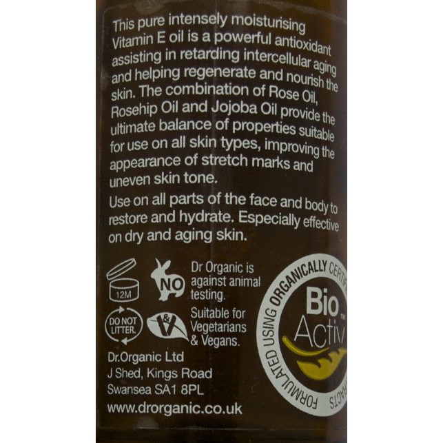 Tinh dầu Vitamin E nguyên chất Dr Organic Vitamin E Pure Oil Complex 50ml | BigBuy360 - bigbuy360.vn