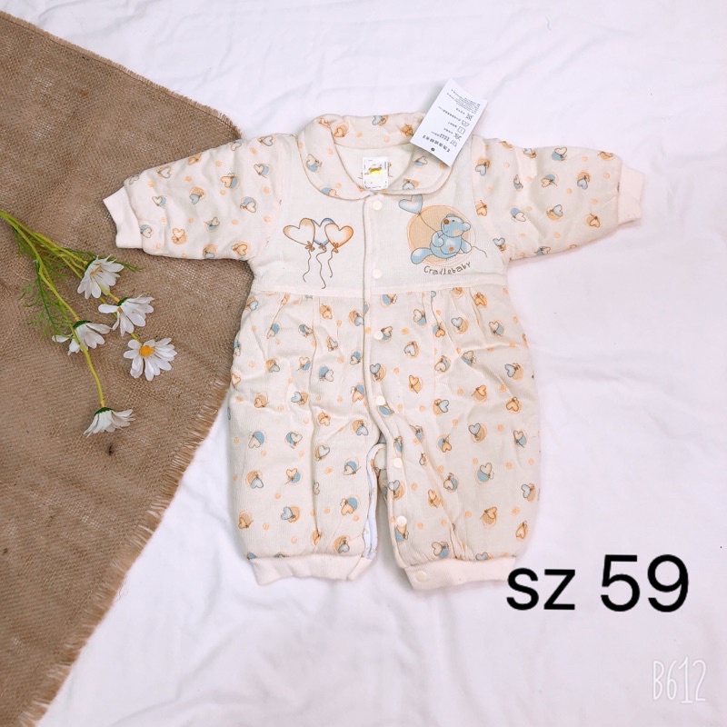 Bodysuit trần bông dày- Body ủ mặc trời lạnh, đại hàn cho trẻ sơ sinh sz 3-6M