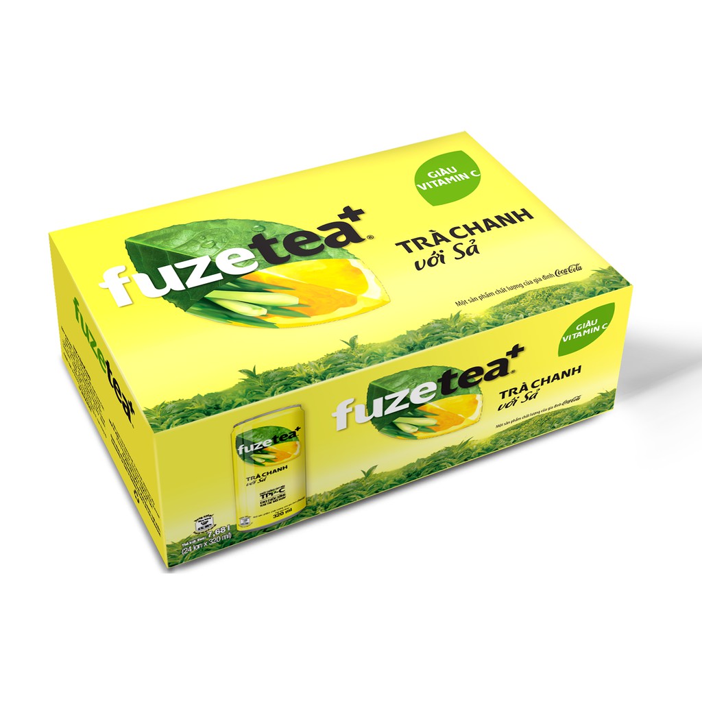 Thùng 24 lon Trà Chanh Sả Fuzetea 320mlx24