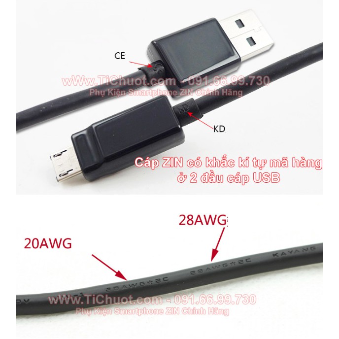Cáp USB LG V10,G2,G3,G4 dài 1.2m ZIN Chính Hãng