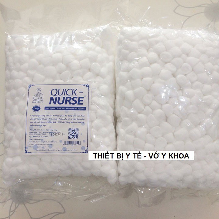 Bông gòn viên Quick Nurse gói 500g