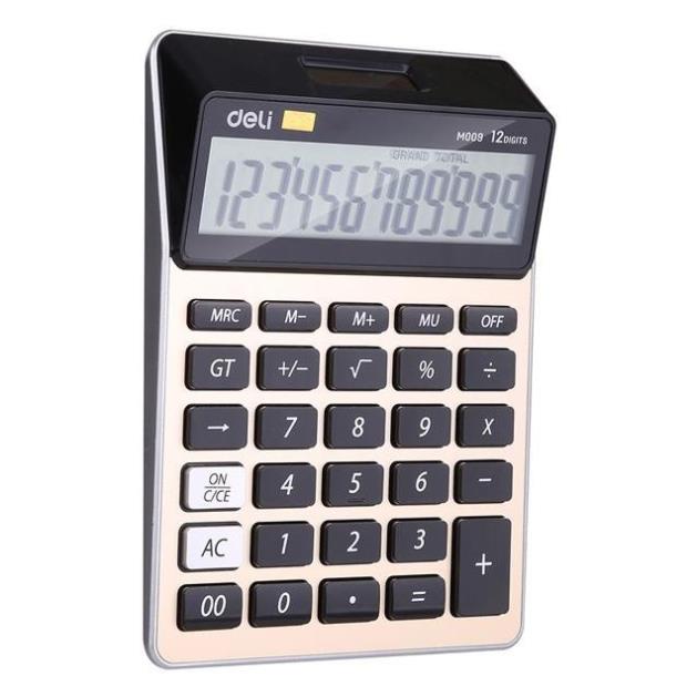 Máy tính 12 số DELI - M00951, máy tính tiền để bàn số to