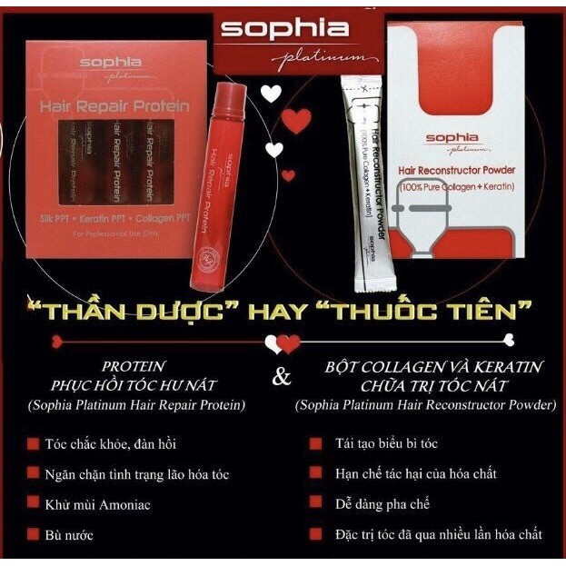 LẺ 01 GÓI BỘT COLLAGEN & KERATIN PHỤC HỒI TÓC NÁT YẾU SOPHIA