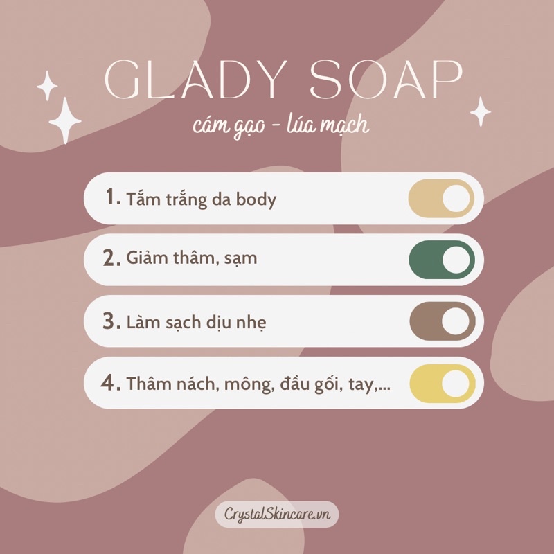 GLADY SOAP - xà phòng  hữu cơ ủ trắng da tự nhiên 70gr