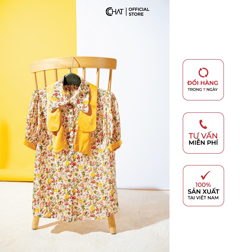 Áo Sơ mi hoạ tiết cổ cách điệu CCHAT