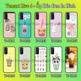 Ốp lưng Vsmart Live 4 dẻo đen in hình Trà Sữa Cute