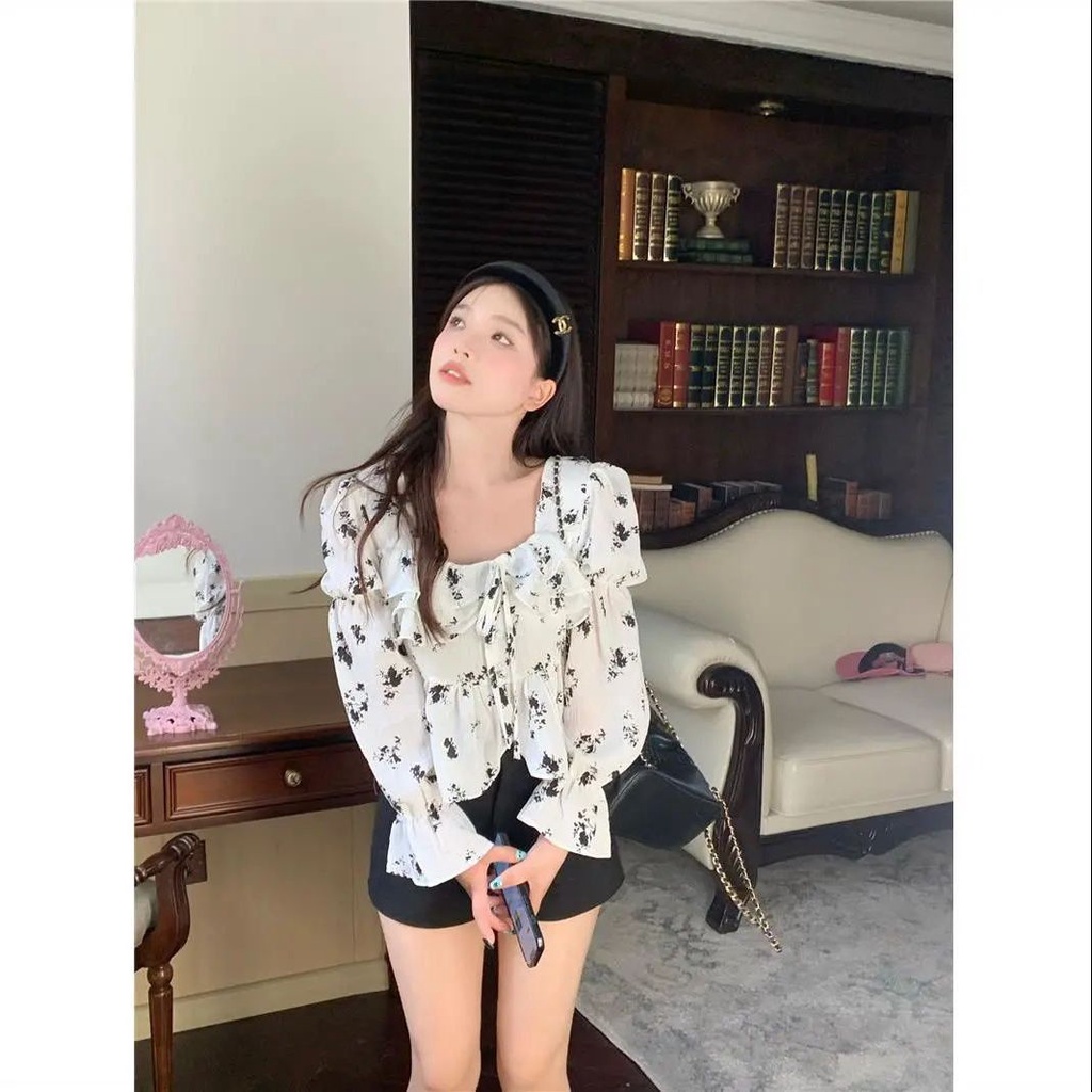 Áo Sơ Mi Tay Dài Phong Cách Pháp Ngọt Ngào Thời Trang Mùa Thu Cho Phụ Nữ Trung Niên