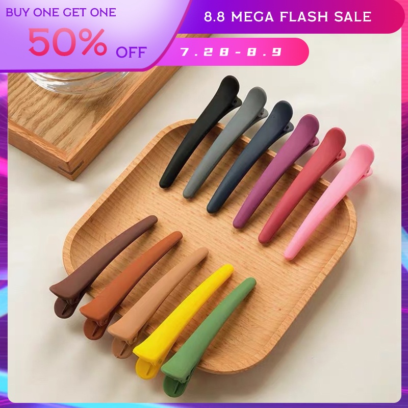 Kẹp mỏ vịt dáng thẳng acrylic màu kẹo ngọt