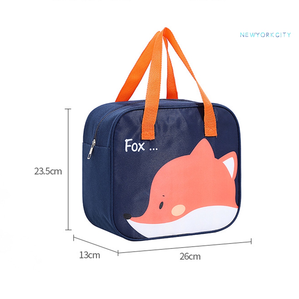 Túi Giữ Nhiệt Cỡ Lớn In Họa Tiết Động Vật Dễ Thương Tiện Dụng Cho Văn Phòng