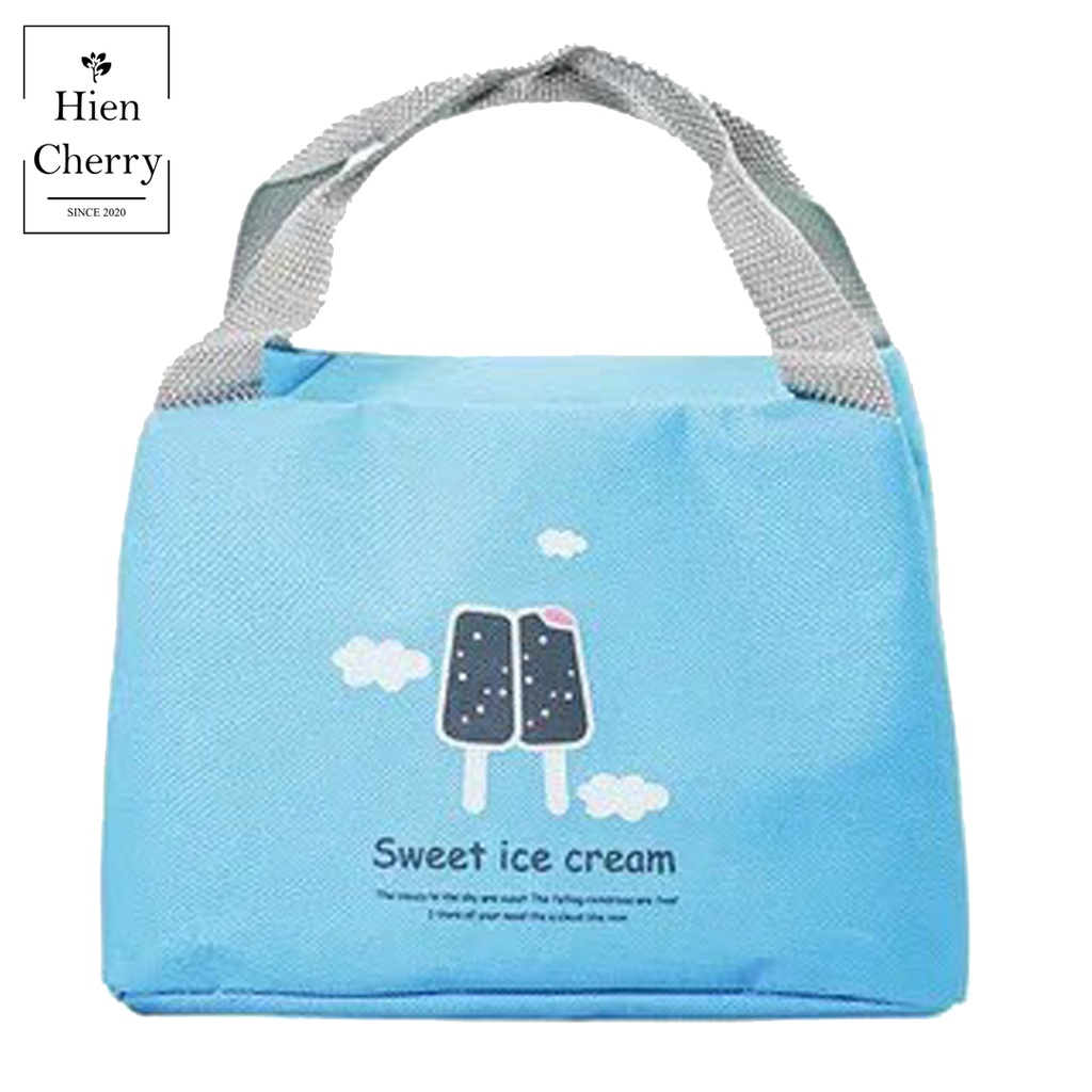Túi giữ nhiệt, túi đựng hộp cơm, đồ ăn chống thấm nước nhiều màu sắc, họa tiết