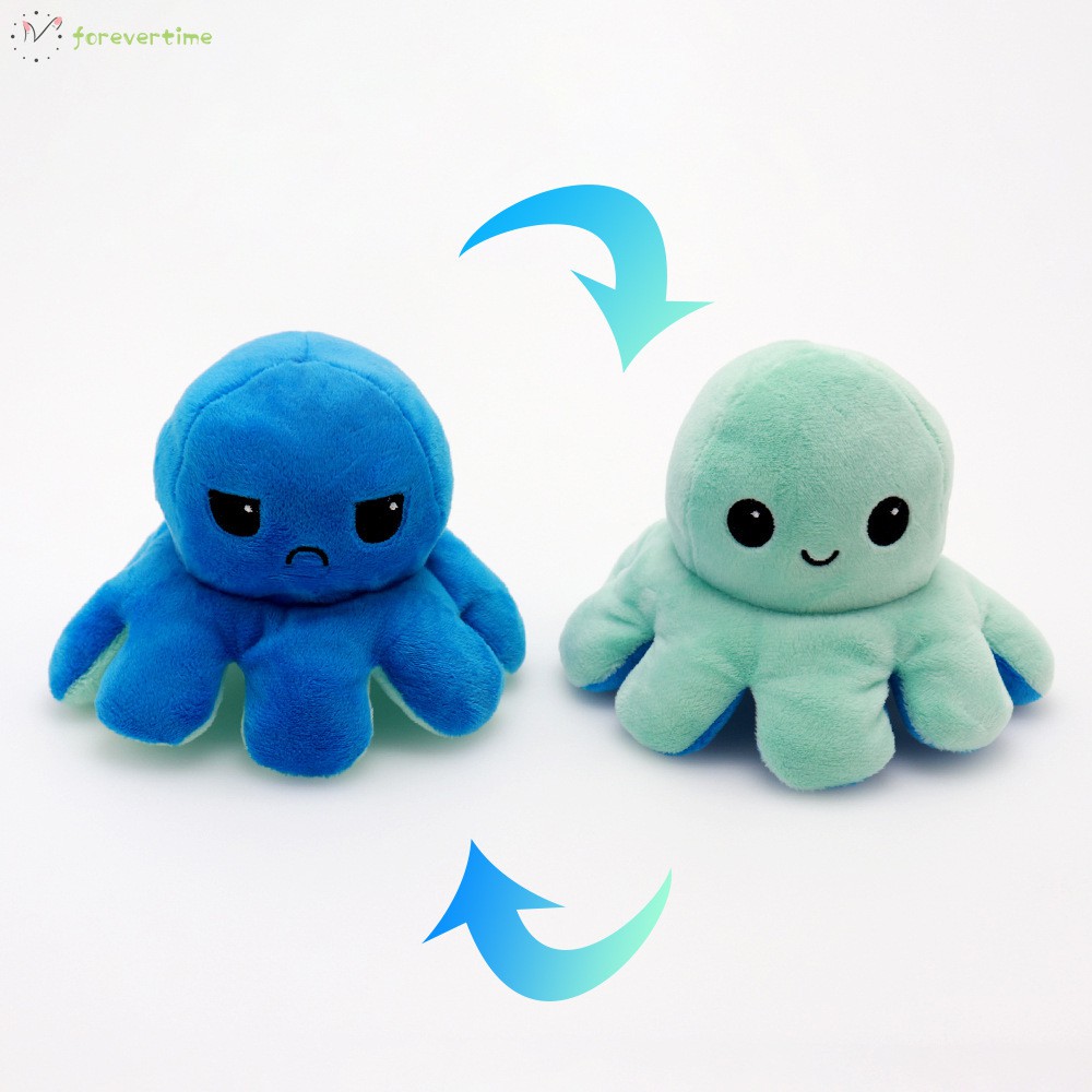 #Búp bê bạch tuộc# TIKTOK FLIP CUTE REVERSIBLE BIPOLAR TEETURTLE OCTOPUS TOY PLUSH TEETURTLE MOOD SWITCHER