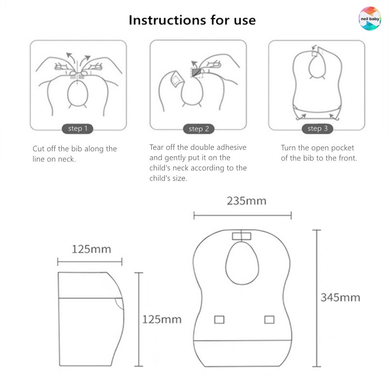 Khăn Yếm Dùng 1 Lần Chống Nước/Chống Dầu Dùng Một Lần Cho Bé