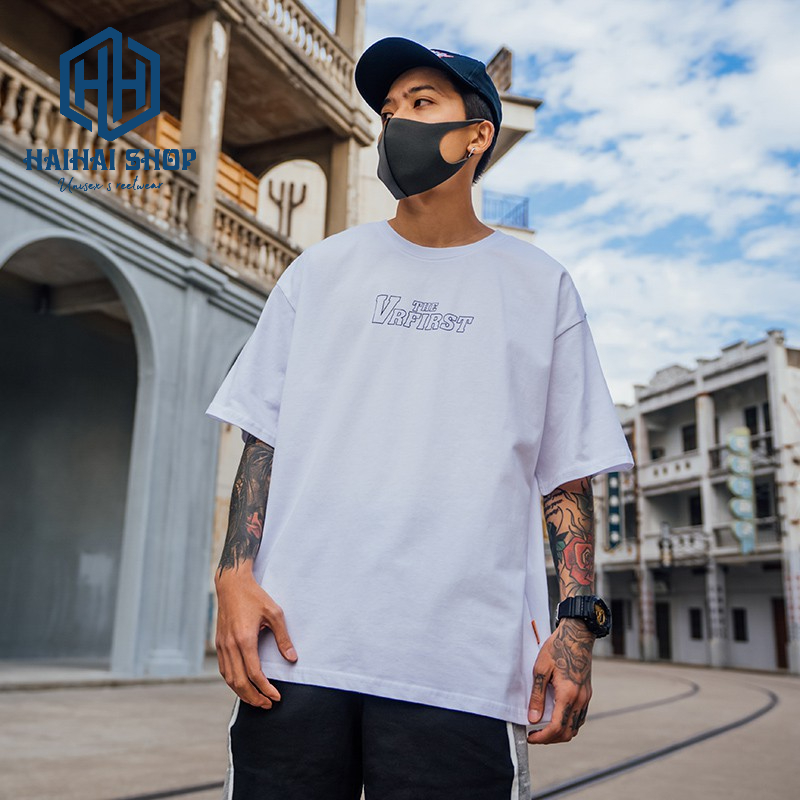 Áo Thun Tay Lỡ Unisex Phom Rộng Mèo Chuột VRFirst Cotton 75%, Dày Mịn Đẹp.
