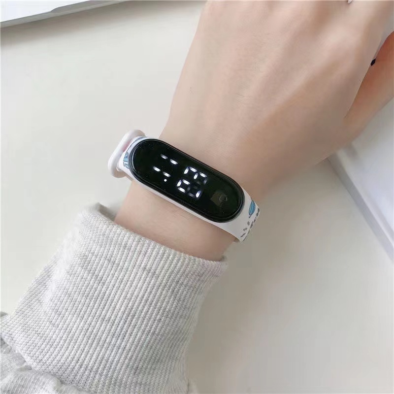 Hoạt Hình Đồng Hồ Điện Tử Dây Silicon Chống Thấm Nước Hình Pikachu / Phi Hành Gia Có Đèn Led